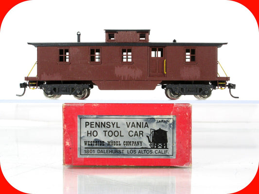 HO Scale BRASS **PENNSYLVANIA** MoW Tool Car / Caboose - by Westside, Knuckle Cp