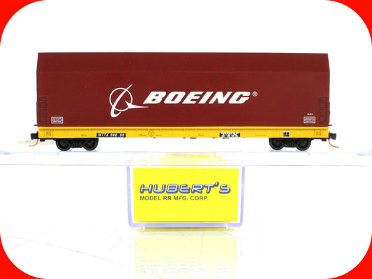 N Scale ***BOEING SKYBOX*** on Flat Car, TTX  98050 - Hubert's / LBF,  MTL Cplrs