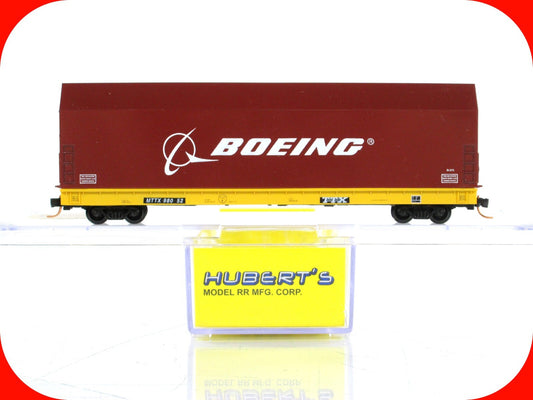 N Scale ***BOEING SKYBOX*** on Flat Car, TTX  98052 - Hubert's / LBF,  MTL Cplrs