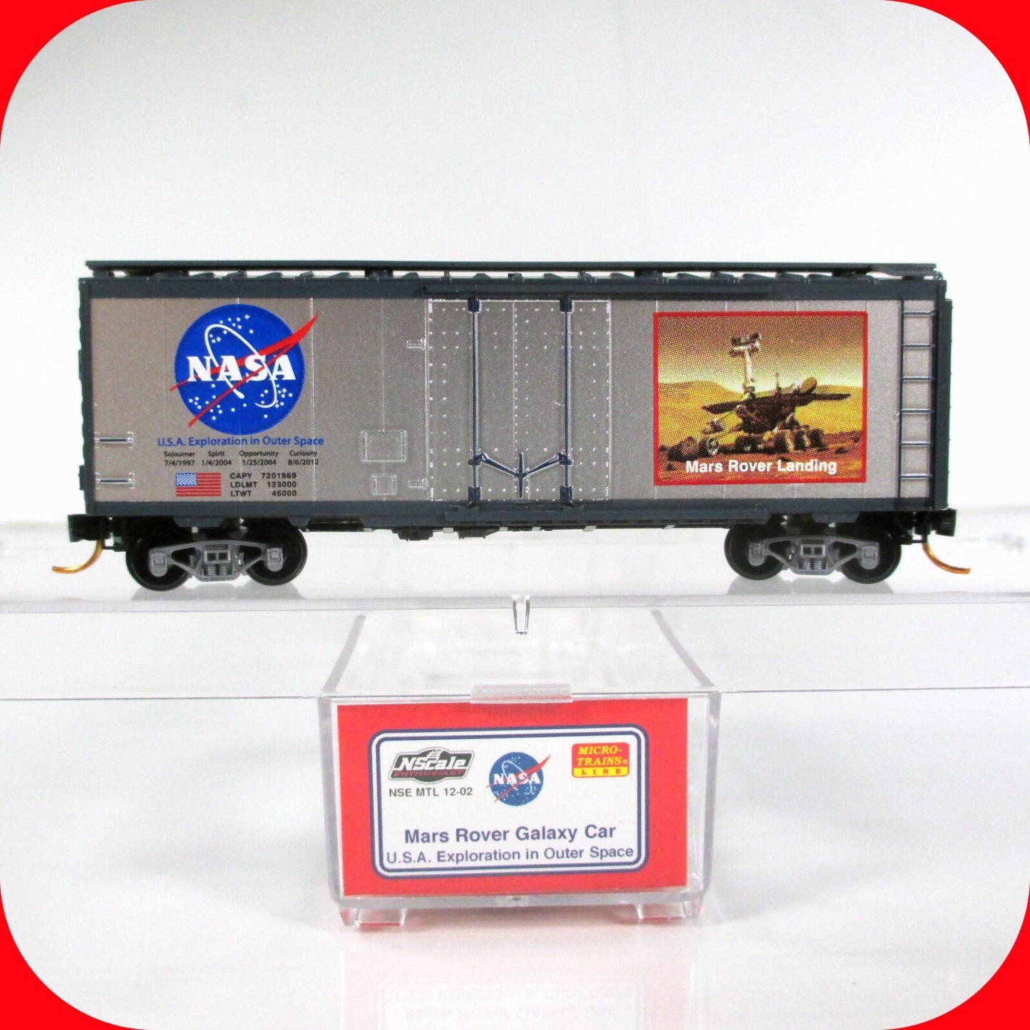 N Scale ***NASA MARS ROVER*** Galaxy 40' Box Car - Micro Trains NSE 12-02 **RARE