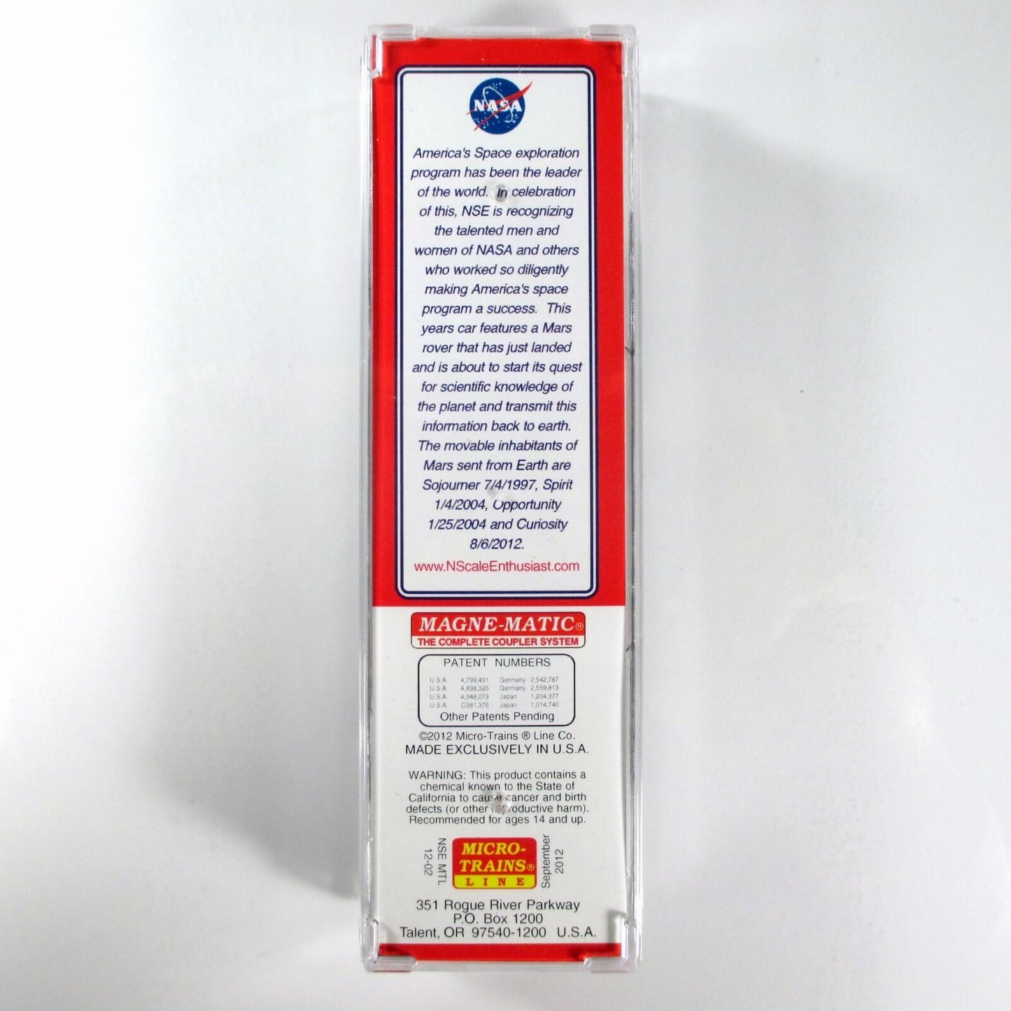 N Scale ***NASA MARS ROVER*** Galaxy 40' Box Car - Micro Trains NSE 12-02 **RARE