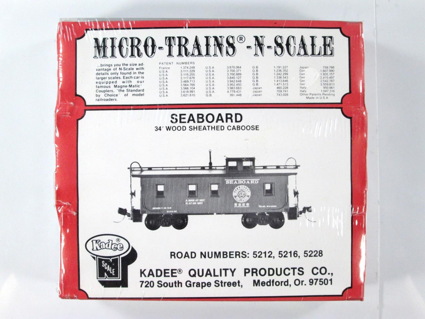N Scale ***SEABOARD*** 34' Wood Caboose 3-Pack - Kadee Micro Trains 51022 **RARE