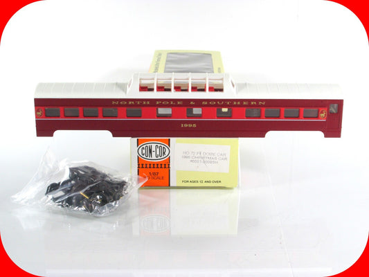 HO Scale **NORTH POLE & SOUTHERN** CHRISTMAS 1995 Passenger Dome Car --- Con-Cor