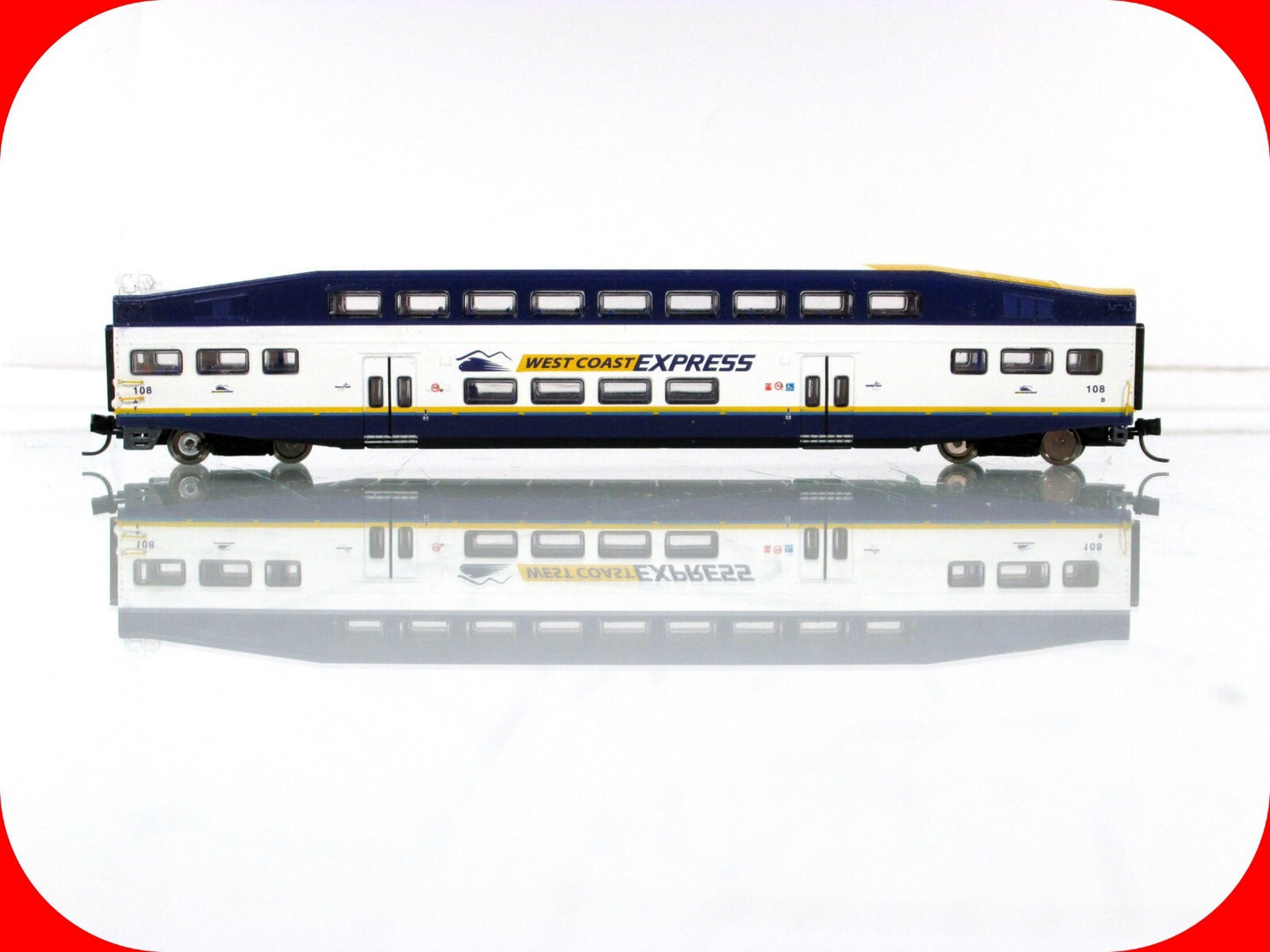 N Scale ***WEST COAST EXPRESS*** Bombardier Control Car #108 ----- Athearn 10164