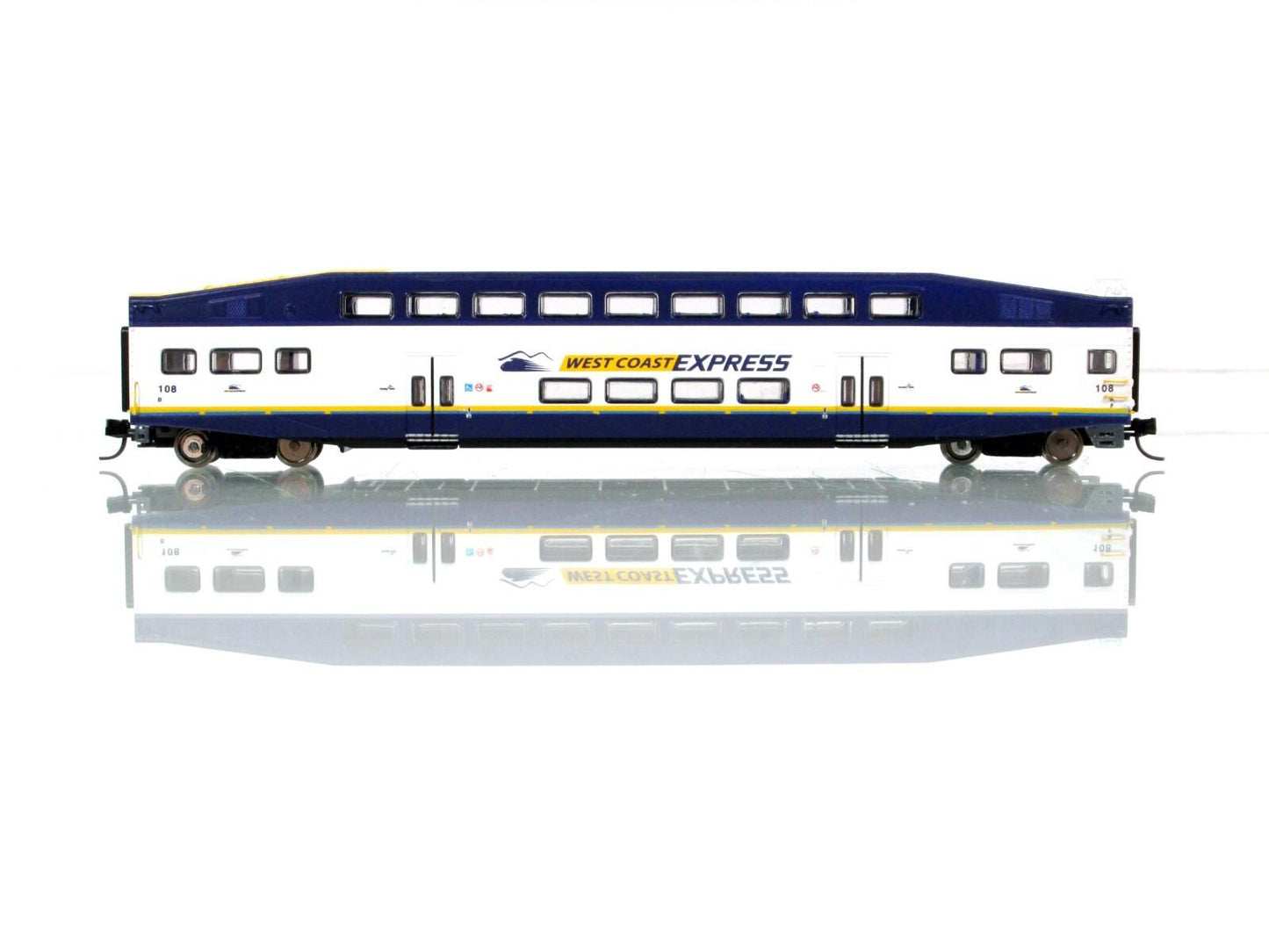 N Scale ***WEST COAST EXPRESS*** Bombardier Control Car #108 ----- Athearn 10164