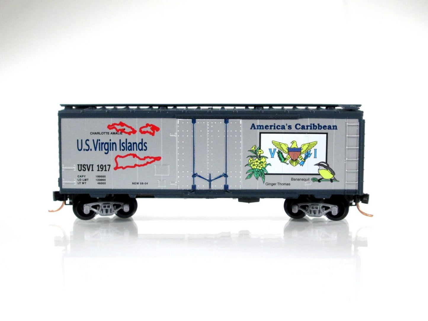 N Scale **US VIRGIN ISLANDS** Box Car USVI 1917 - Micro Trains NSC Special 04-72