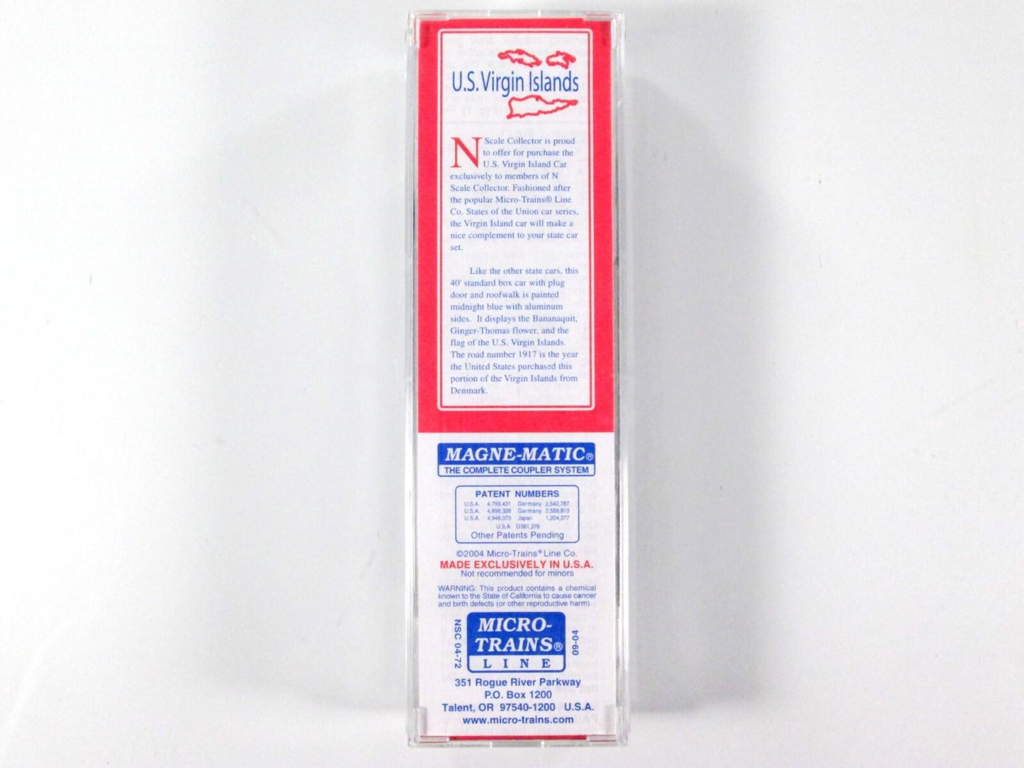 N Scale **US VIRGIN ISLANDS** Box Car USVI 1917 - Micro Trains NSC Special 04-72