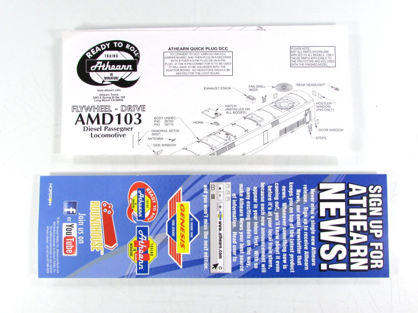 HO Scale ***AMTRAK*** AMD-103 Passenger Locomotive #1 - Athearn 99448, DCC Ready