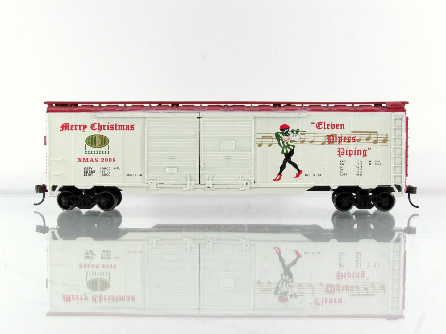 HO Scale 12 Days Christmas *ELEVEN PIPERS PIPING* Box Car - Con-Cor 02008H *RARE