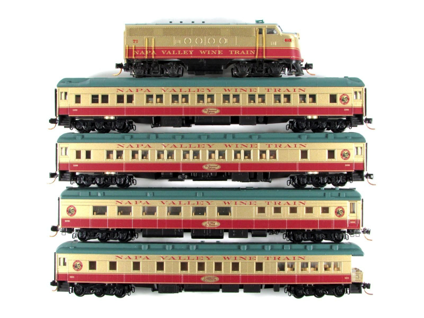 N Scale ***NAPA WINE TRAIN*** Locomotive & Passenger Set - Micro Trains 99301430