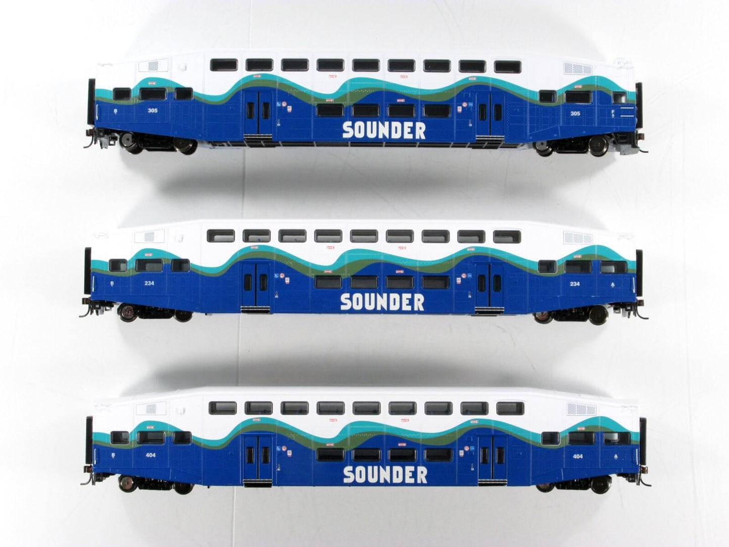 HO Scale ***SOUNDER*** Bombardier Passenger Set #305, 234, 404 -- Athearn 25912