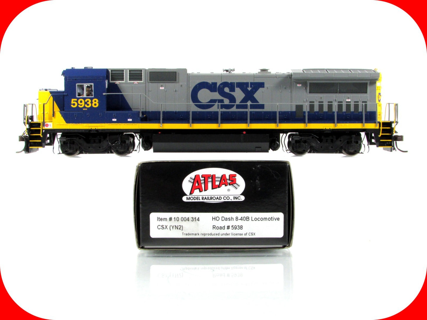 HO Scale ***CSX** Dash 8-40B Locomotive #5938 - Atlas Master 10004314, DCC Sound