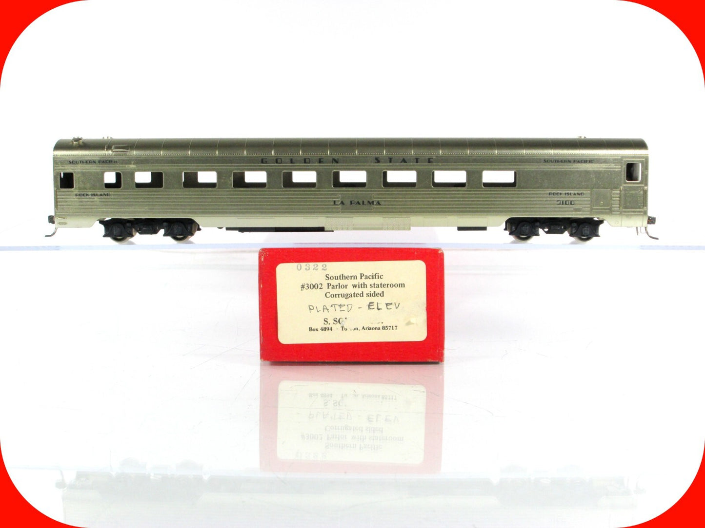 HO Scale BRASS ***SP, GOLDEN STATE*** Parlor w/ Stateroom Car #3002 -- Soho 0322