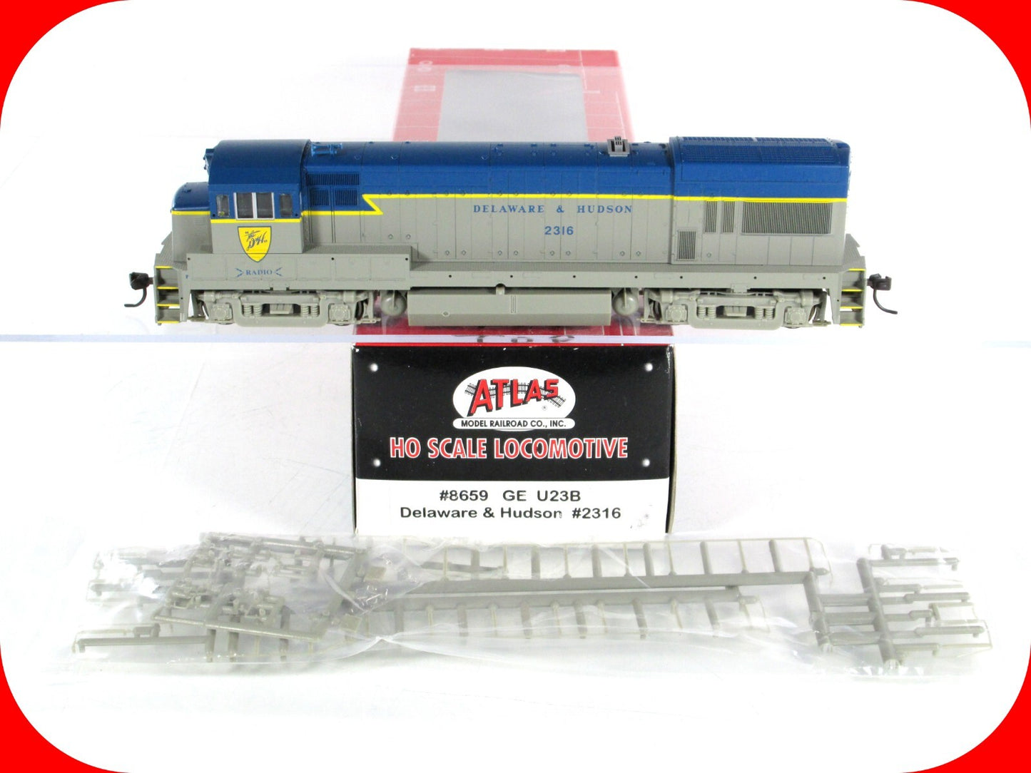 HO Scale ***DELAWARE & HUDSON*** GE U23B Locomotive #2316 -- Atlas 8659, DCC Rdy