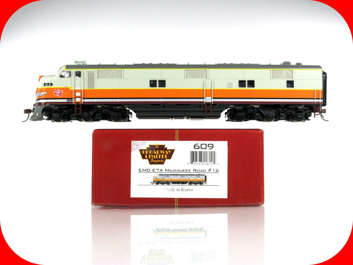 HO Scale *MILWAUKEE ROAD* E7A Locomotive #16-A - Broadway 609, DCC Paragon Sound