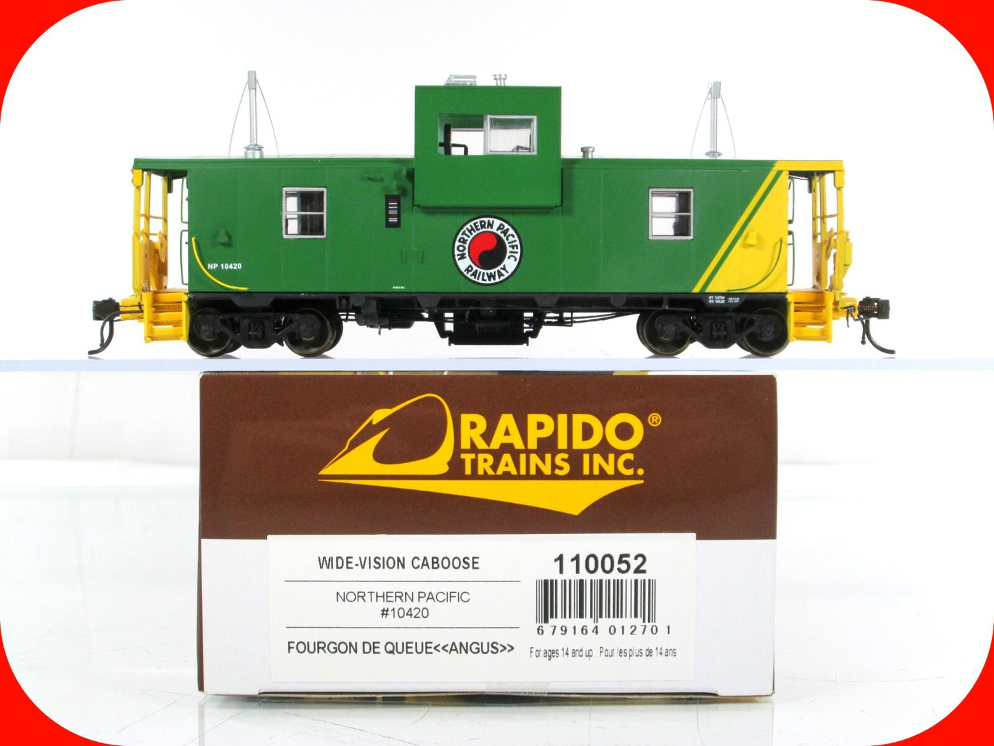 HO Scale **NORTHERN PACIFIC** Wide-Vision Caboose #10420 - Rapido 110052 *Lights