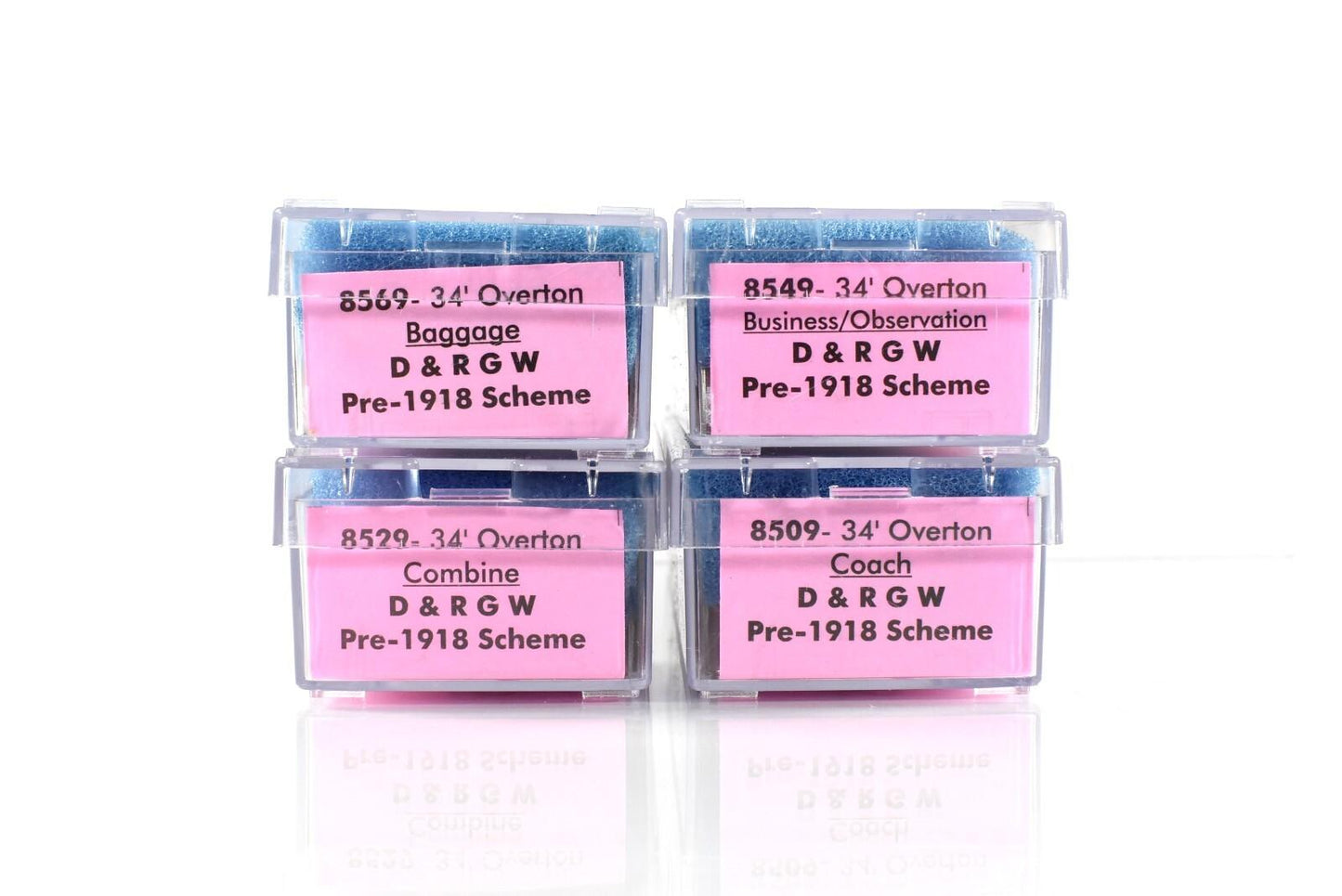 N Scale ***DENVER RIO GRANDE*** Pre-1918 Overton Passenger 4-Pack --- Roundhouse