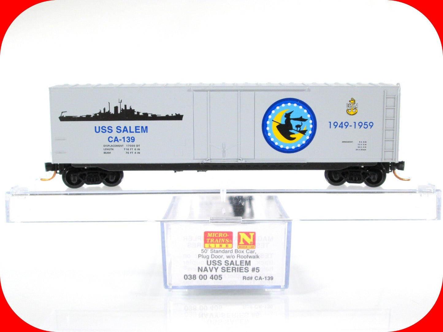 N Scale USS ***SALEM*** US Navy Series 50' Box Car ------- Micro Trains 03800405