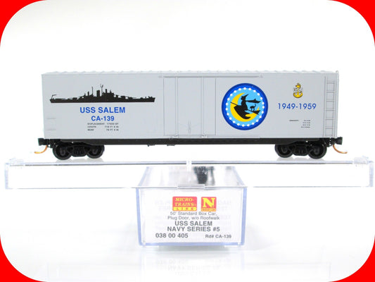 N Scale USS ***SALEM*** US Navy Series 50' Box Car ------- Micro Trains 03800405
