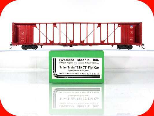 HO Scale BRASS **UNION PACIFIC** 75' Centerbeam Bulkhead Flat Car - Overland, MS