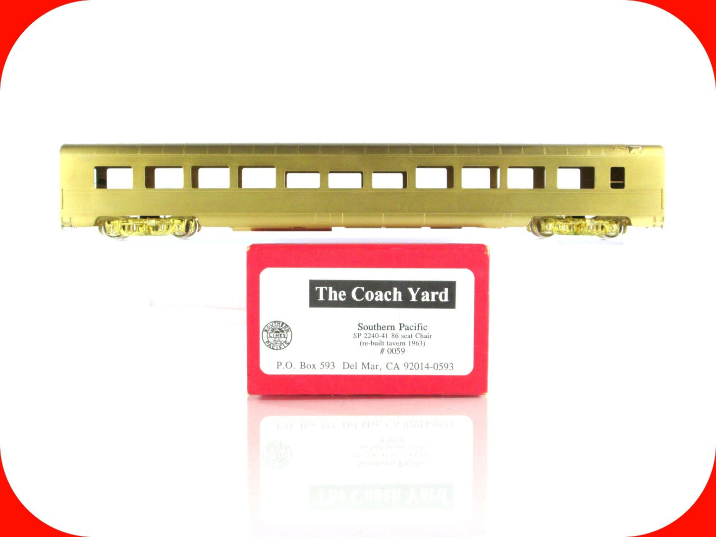 HO Scale BRASS **SOUTHERN PACIFIC** 86 Seat Chair Car #2240-41 -- The COACH YARD