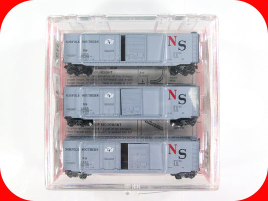 N Scale *NORFOLK SOUTHERN* Box Car 3-Pack #1331, 1335, 1339 --Micro Trains 33132