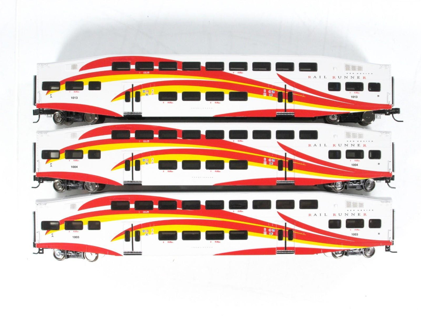 N Scale *NEW MEXICO RAIL RUNNER* Bombardier Set 1003, 1004, 1013 - Athearn 28593