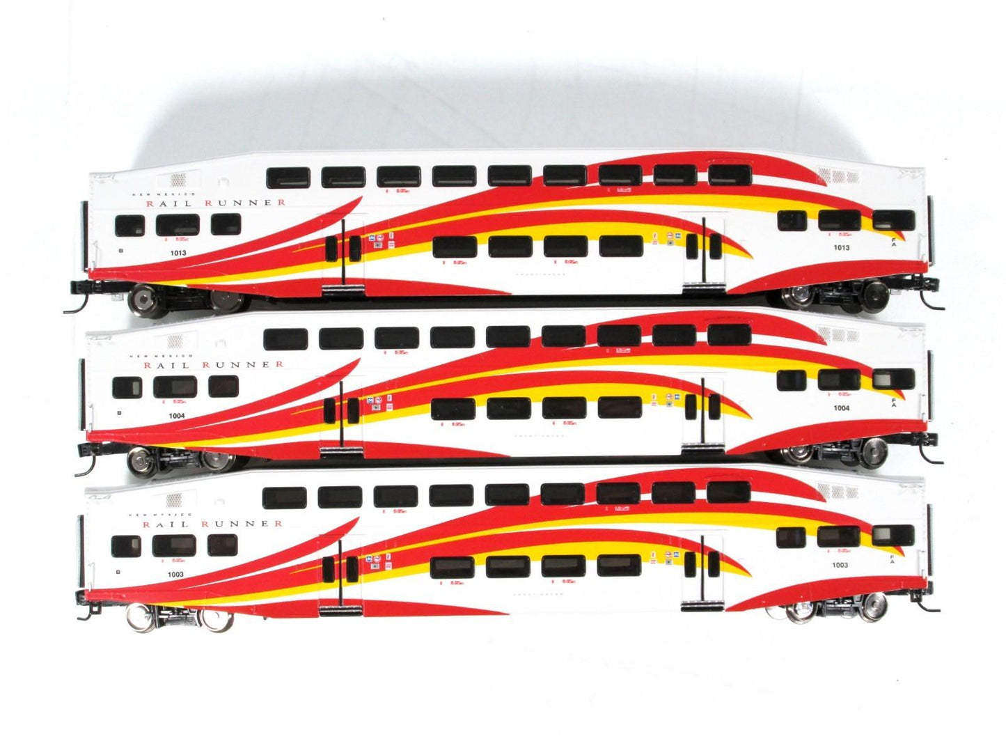 N Scale *NEW MEXICO RAIL RUNNER* Bombardier Set 1003, 1004, 1013 - Athearn 28593