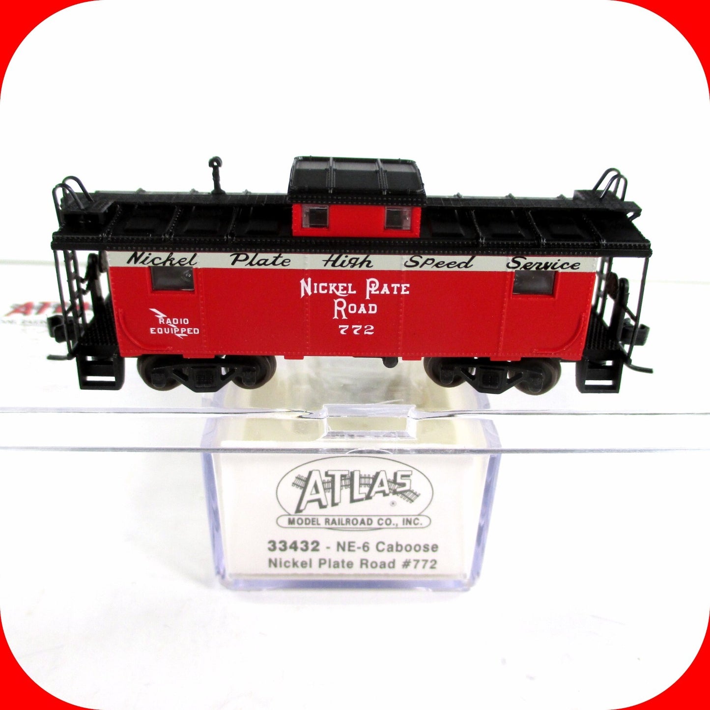 N Scale ***NICKEL PLATE ROAD*** NE-6 Cupola Caboose, NKP 772 - Atlas 33432 *RARE