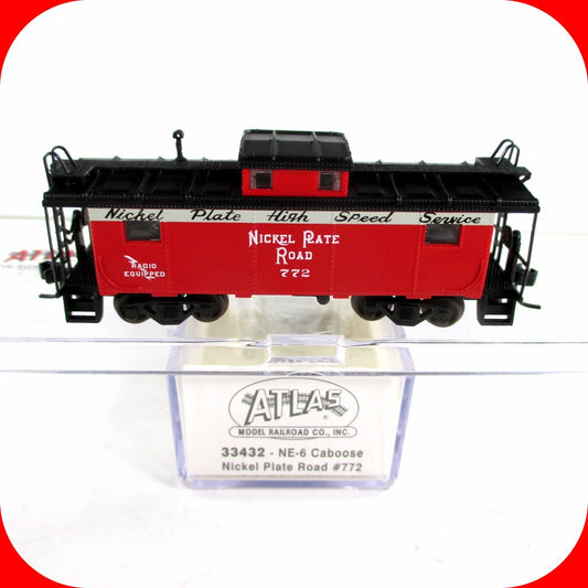 N Scale ***NICKEL PLATE ROAD*** NE-6 Cupola Caboose, NKP 772 - Atlas 33432 *RARE
