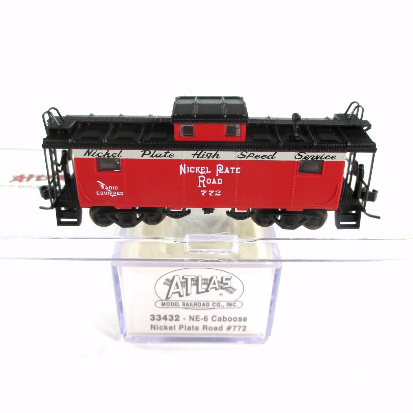 N Scale ***NICKEL PLATE ROAD*** NE-6 Cupola Caboose, NKP 772 - Atlas 33432 *RARE