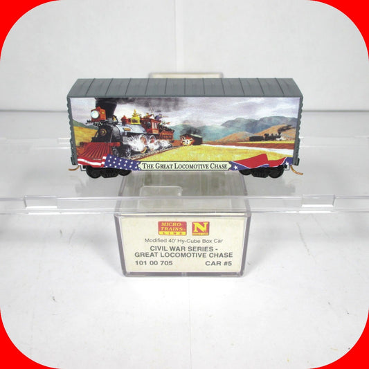 N Scale **GREAT LOCOMOTIVE CHASE** Civil War Box Car #5 -- Micro Trains 10100705