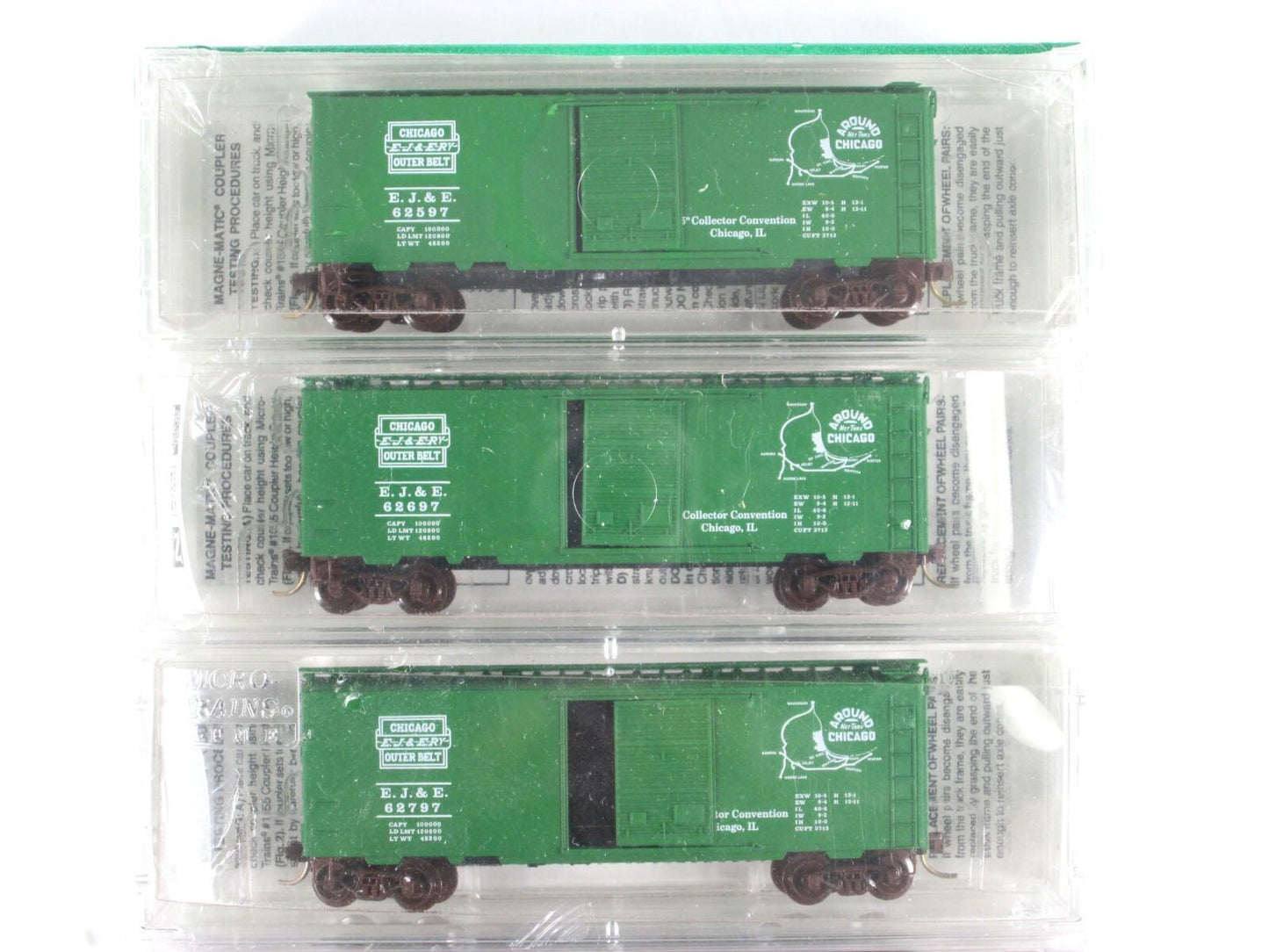 N Scale ***ELGIN, JOLIET & EASTERN*** Box Car 5-Pack -- Micro Trains Special Run