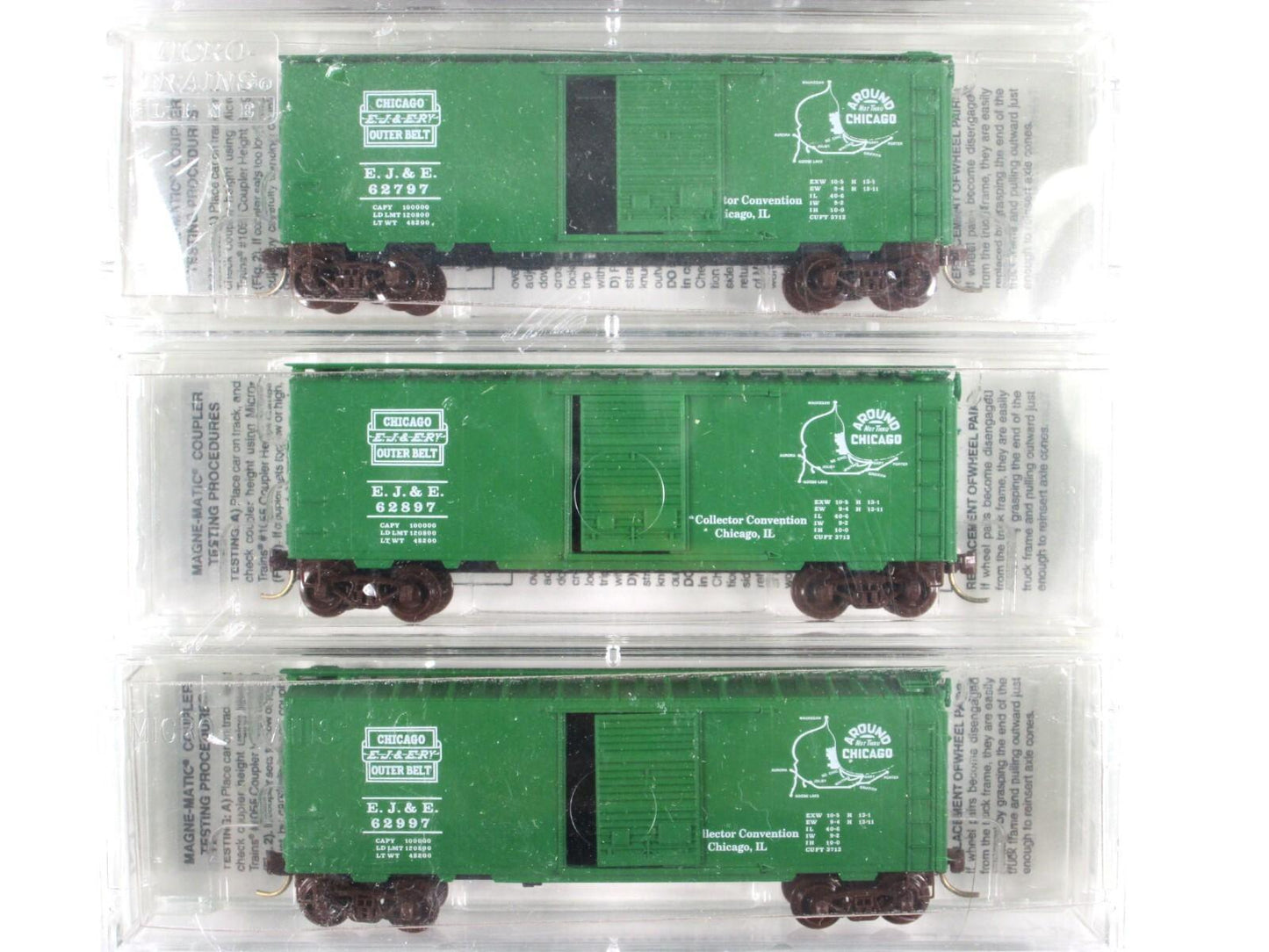 N Scale ***ELGIN, JOLIET & EASTERN*** Box Car 5-Pack -- Micro Trains Special Run