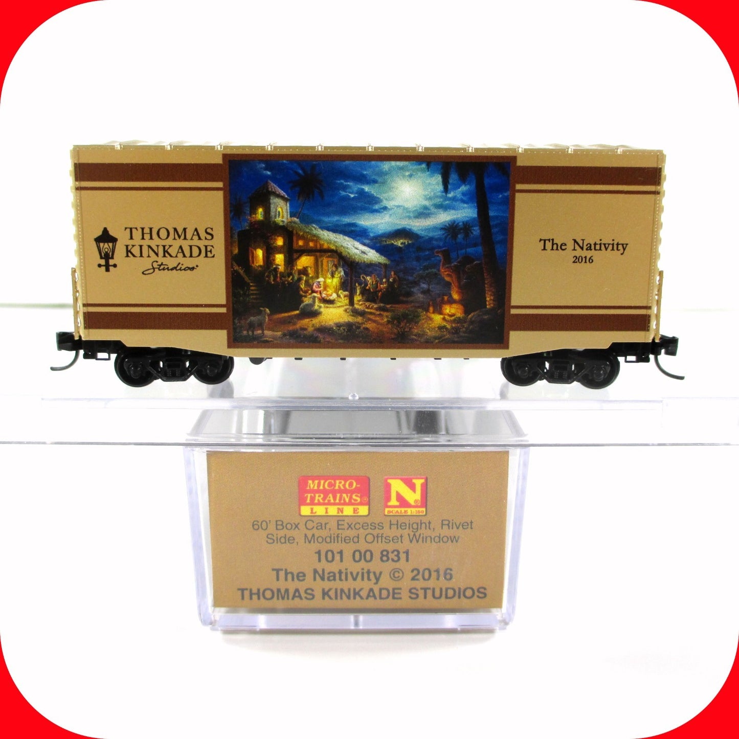 N Scale THOMAS KINKADE ***CHRISTMAS NATIVITY*** Box Car -- Micro Trains 10100831