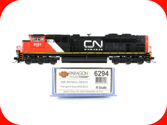 N Scale ***CANADIAN NATIONAL*** SD70ACe #8101 - Broadway 6294, DCC Paragon Sound