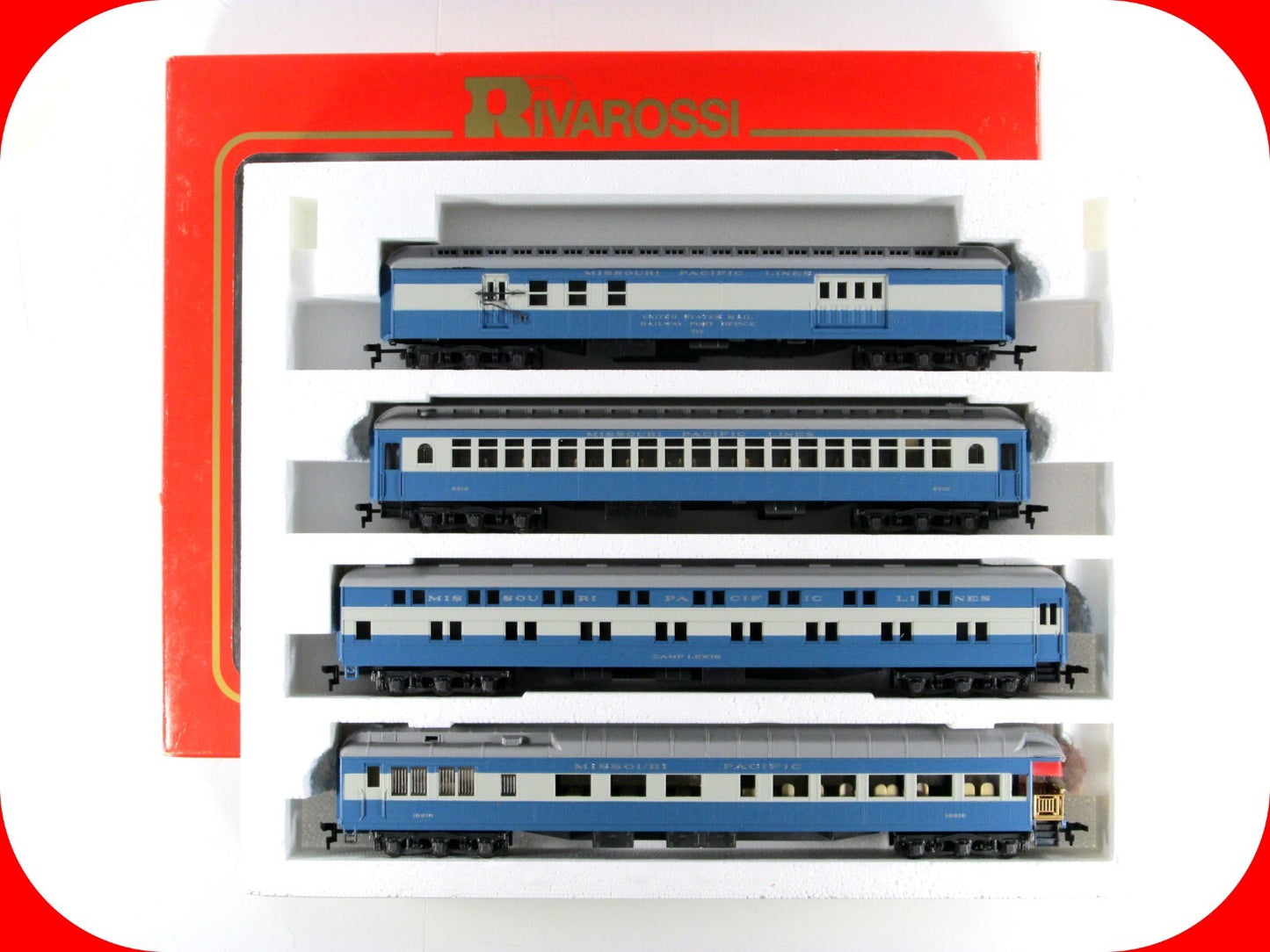 HO Scale **MISSOURI PACIFIC** 1920s Hvywt Passenger 4-Car Set B - Rivarossi 6897