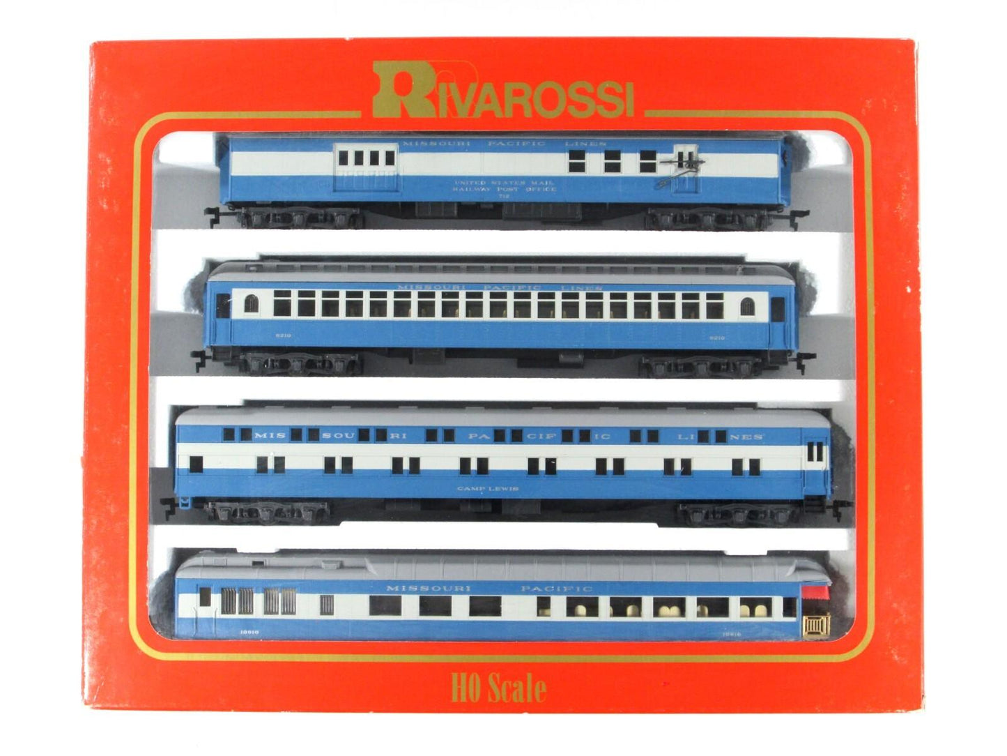 HO Scale **MISSOURI PACIFIC** 1920s Hvywt Passenger 4-Car Set B - Rivarossi 6897