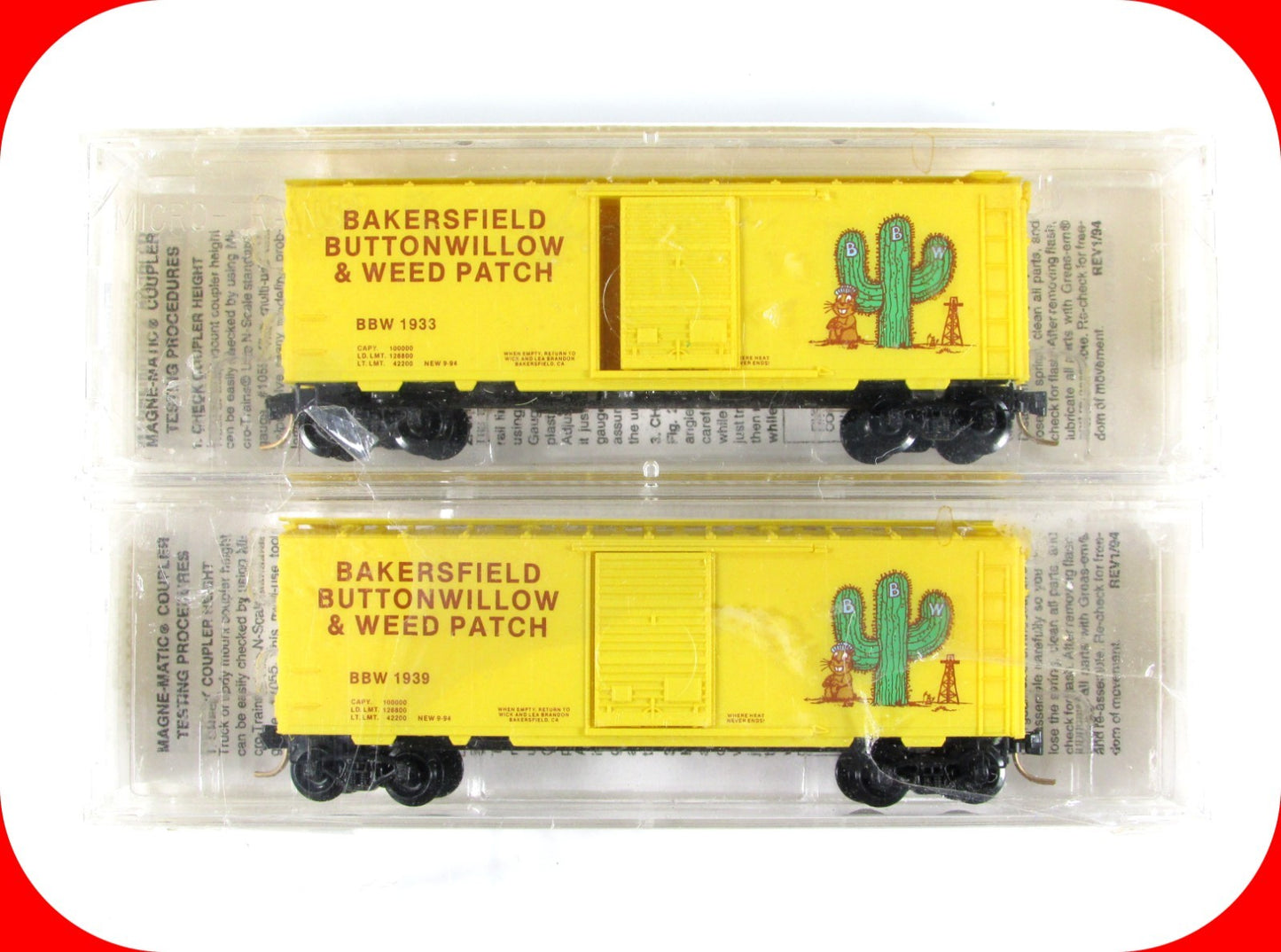 N Scale **BAKERSFIELD, BUTTONWILLOW, WEED PATCH** Box Cars -Micro Trains Special