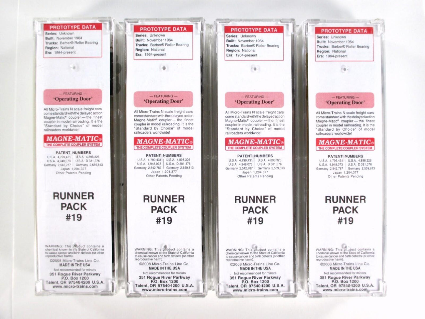 N Scale ***US ARMY*** 50' Box Car 4-Pack, w/ Crate Loads - Micro Trains 99300019