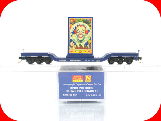 N Scale **RINGLING** Clown Billboard on Flat Car RBBX 106 -Micro Trains 10900161