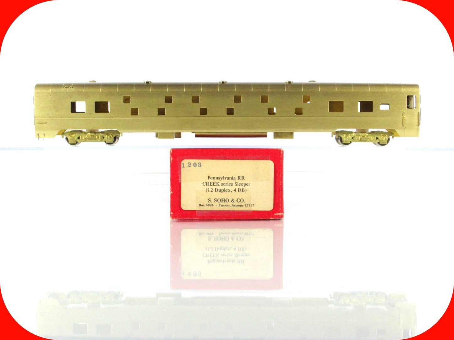 HO Scale BRASS ***PENNSYLVANIA*** CREEK Series  Sleeper Passenger Car -Soho 1203