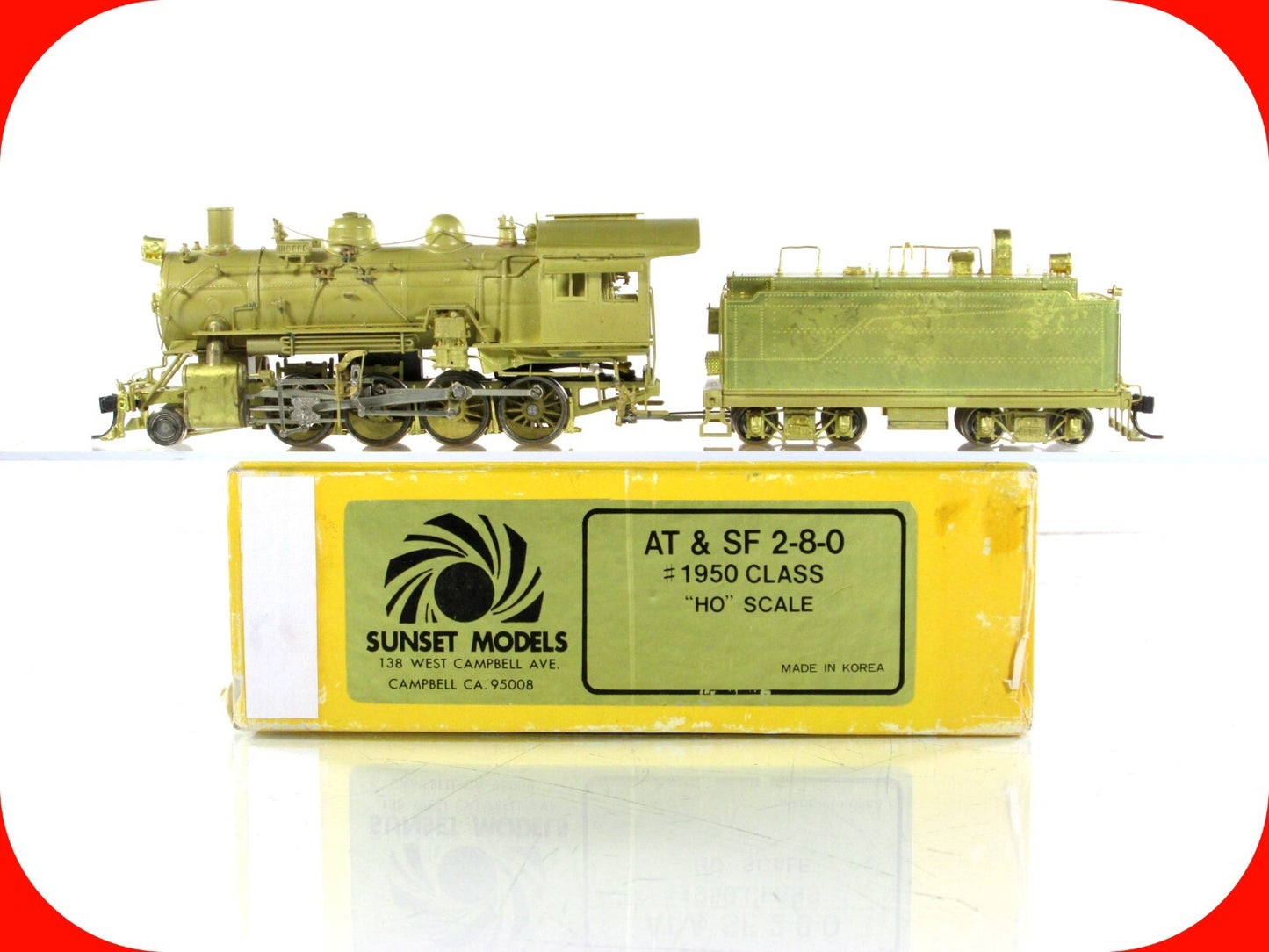 HO Scale Brass **SANTA FE**  2-8-0  1950 Class Steam Locomotive - Sunset Models