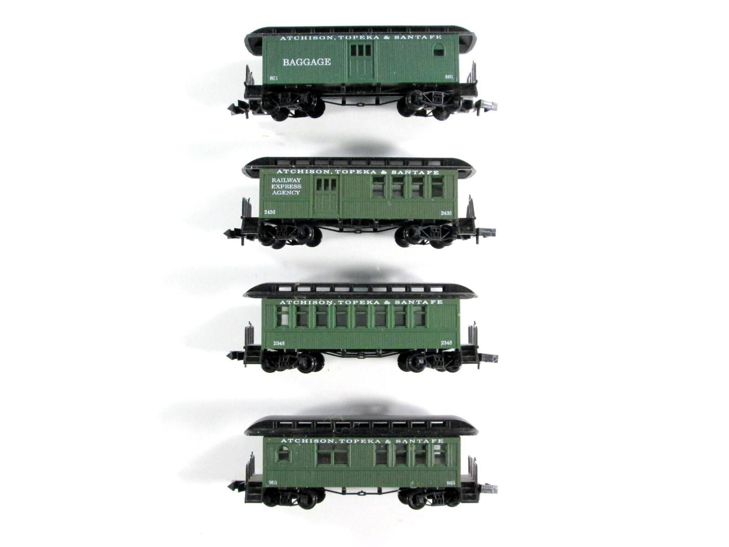 N Scale ****SANTA FE**** Overton Old Time Passenger Car 4-Pack Set - Roundhouse