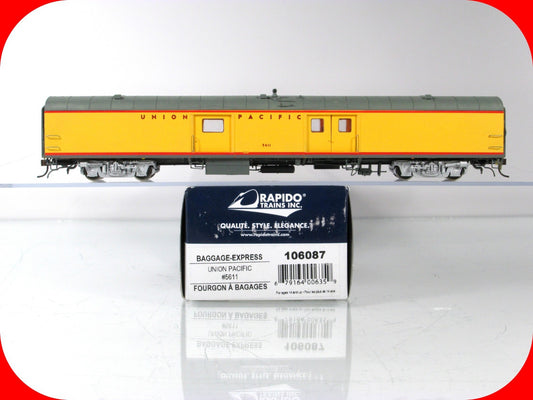 HO Scale **UNION PACIFIC** Baggage Express Car, UP 5611 - Rapido 106087, Lighted