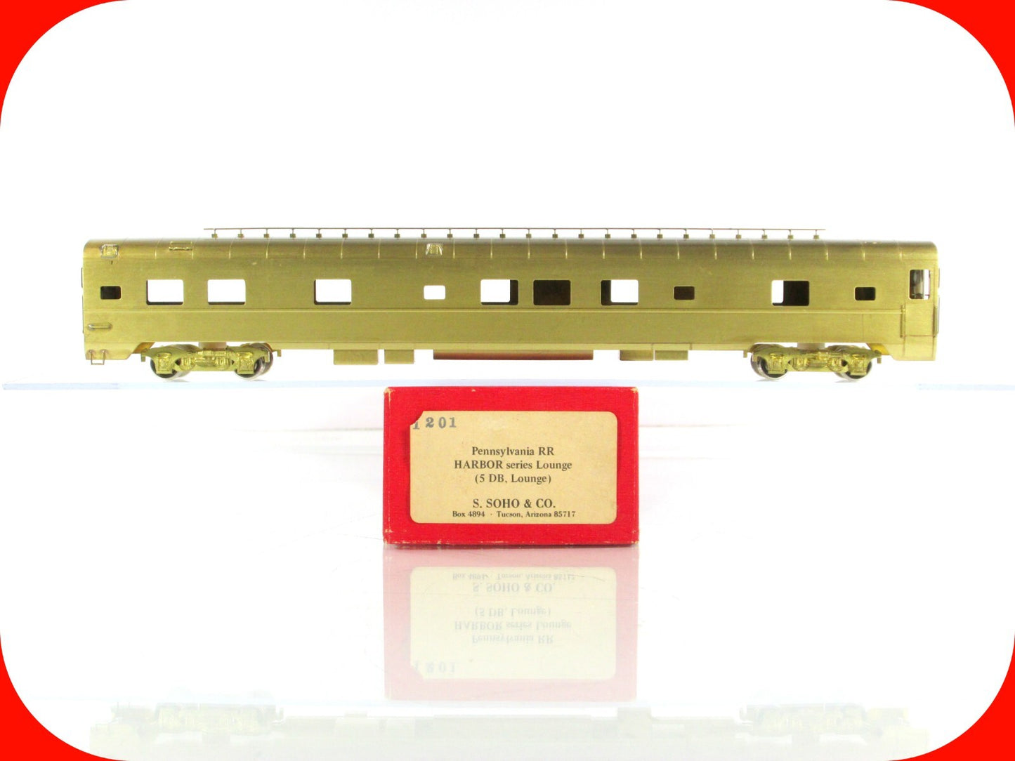 HO Scale BRASS ***PENNSYLVANIA*** HARBOR Series Lounge Passenger Car - Soho 1201