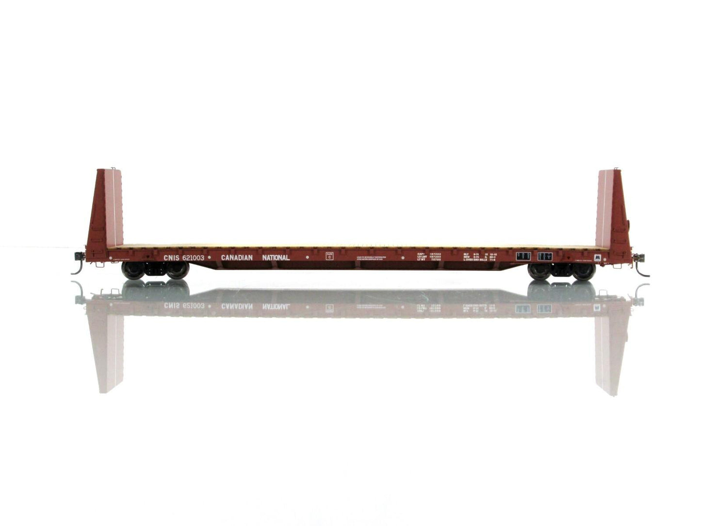 HO Scale ***CANADIAN NATIONAL*** Bulkhead Flat Car 6-Pack -Rapido Trains 147004A