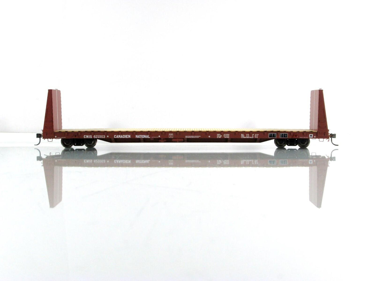 HO Scale ***CANADIAN NATIONAL*** Bulkhead Flat Car 6-Pack -Rapido Trains 147004A