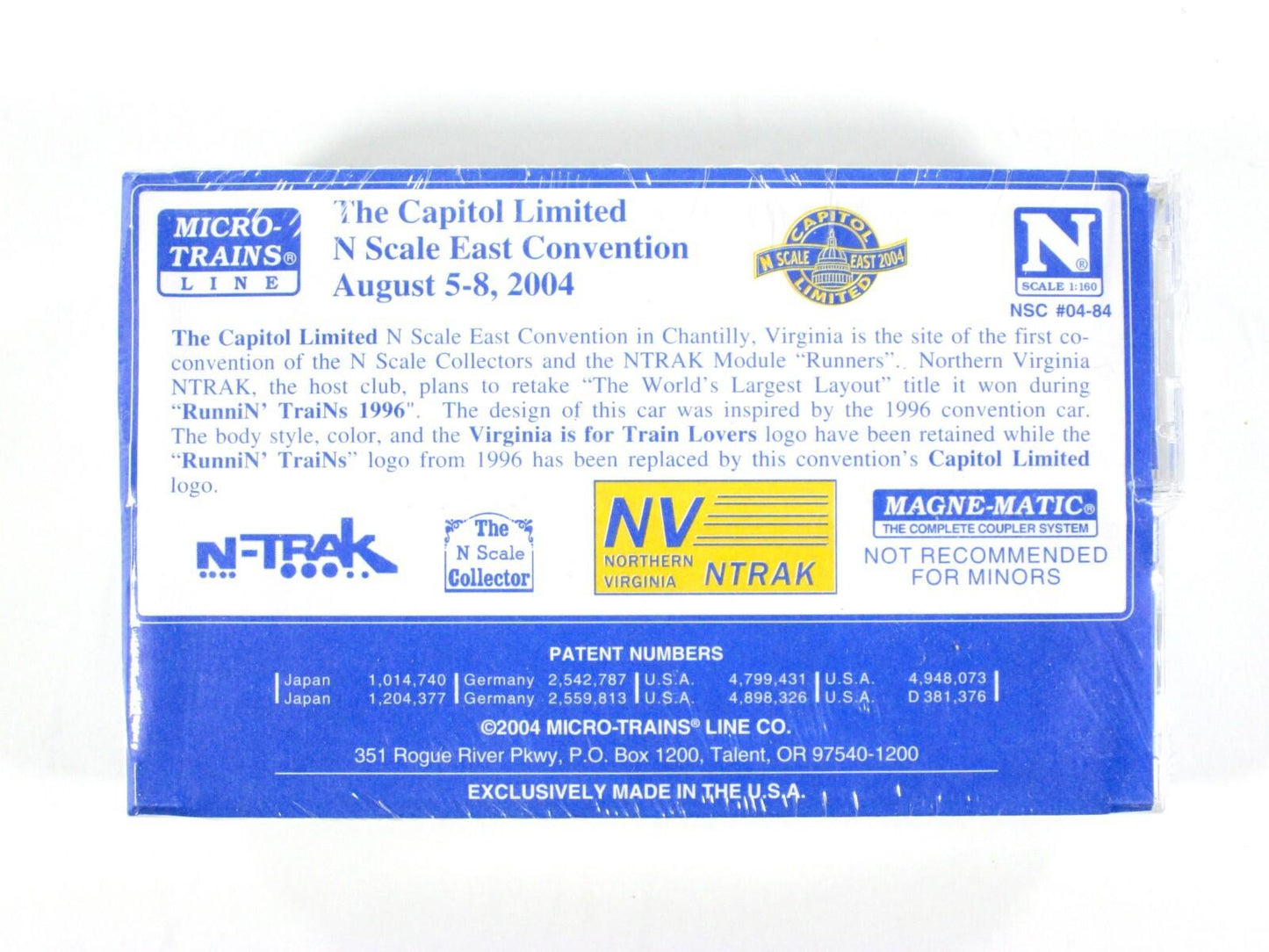 N Scale *VIRGINIA is for LOVERS* CAPITOL LIMITED Box Cars - Micro Trains Special