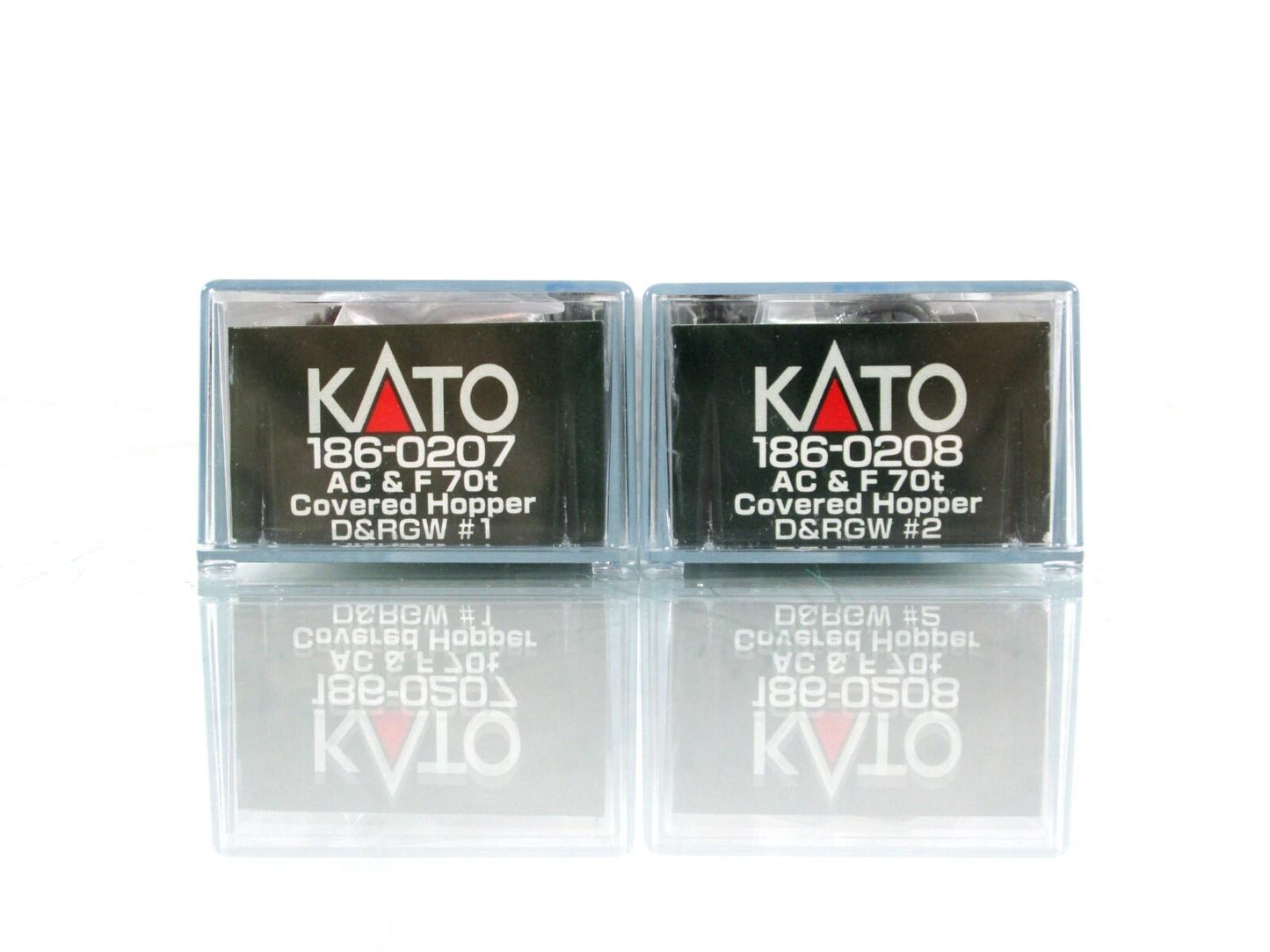 N Scale ***RIO GRANDE*** ACF 70ton 2-Bay Hopper 4-Pack - Kato 186-0207,0208